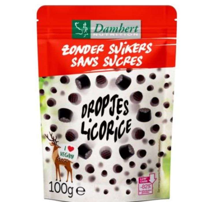 damhert-soft-dropjes-licorice-sans-sucre-100-g.jpg DAMHERT SOFT DROPJES LICORICE SANS SUCRE 100 G – Image 1