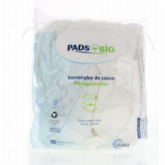 gilbert-gilbert-rectangles-de-coton-pads-biodegradables-bebe-sachet-de-180-unites-changes-bebe.jpg GILBERT RECTANGLES DE COTON PADS BIODEGRADABLES BEBE SACHET DE 180 UNITES – Image 1