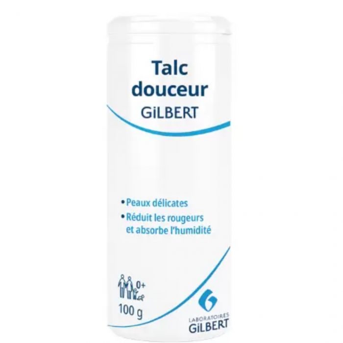 gilbert-gilbert-talc-douceur-flacon-poudreur-100g-changes-bebe.jpg GILBERT TALC DOUCEUR FLACON POUDREUR 100G – Image 1