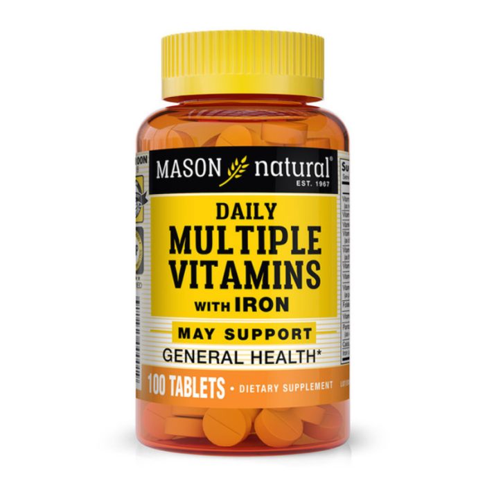 mason-natural-mason-natural-daily-multiple-vitamins-withe-iron-100-comprimes-vitamines-et-formes.jpg MASON NATURAL DAILY MULTIPLE VITAMINS WITHE IRON 100 COMPRIMES – Image 1