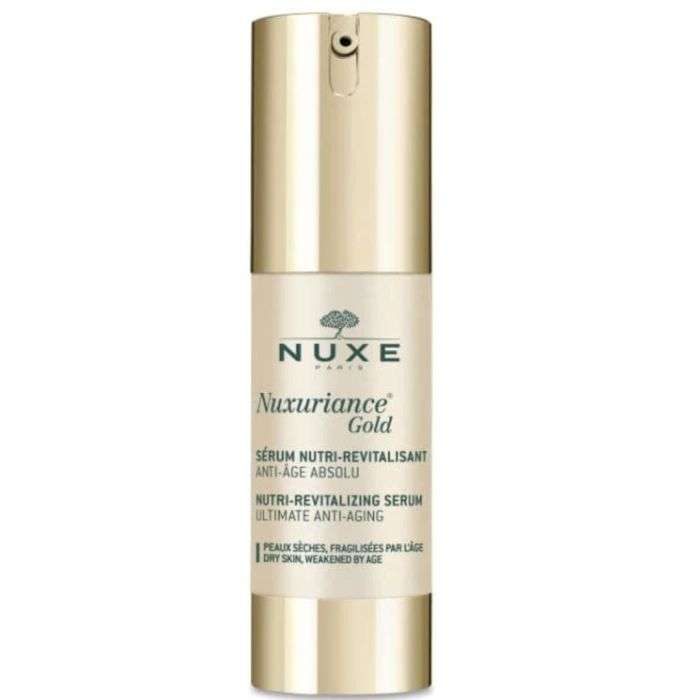 nuxe-nuxe-nuxuriance-gold-serum-anti-age-nutri-revitalisant-flacon-pompe-30ml-peaux-matures.jpg NUXE Nuxuriance Gold Sérum Anti-âge Nutri-Revitalisant Flacon pompe 30ml – Image 1