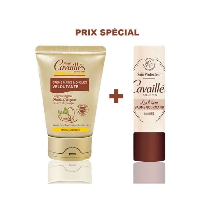 roge-cavailles-pack-creme-mains-veloutante-50ml-baume-levres-gourmand.jpg ROGE CAVAILLES PACK CREME MAINS VELOUTANTE 50ML + BAUME LEVRES GOURMAND – Image 1