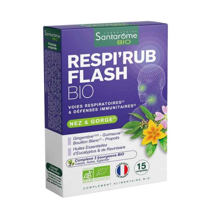 santarome-bio-respirub-flash-bio-15-comprimes.jpg SANTAROME BIO RESPIRUB FLASH BIO 15 COMPRIMES – Image 1