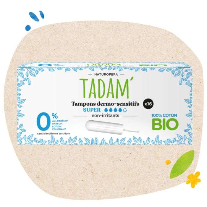 tadam-tadam-tampons-dermo-sensitifs-super-non-irritanrs-16-protections-hygieniques-et-toilette-intime.jpg TADAM TAMPONS DERMO SENSITIFS SUPER NON IRRITANRS *16 – Image 1