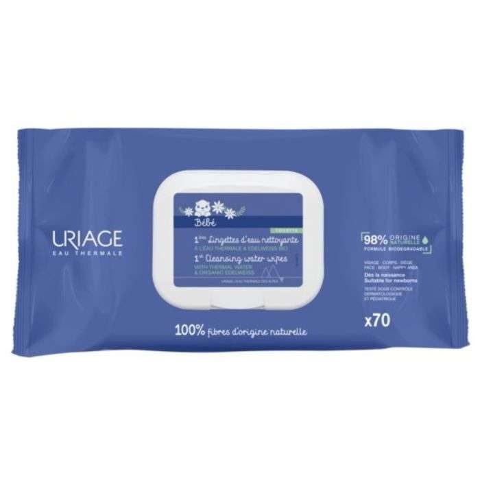 uriage-bebe-1ere-lingettes-d-eau-nettoyantes-70.jpg URIAGE BEBE 1ERE LINGETTES D'EAU NETTOYANTES * 70 – Image 1
