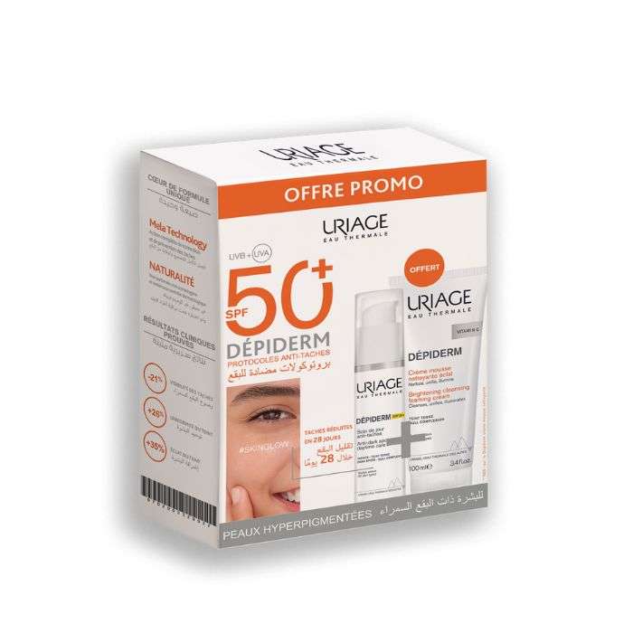 uriage-offre-depiderm-spf-50-30ml-soin-de-jour-haute-protection-anti-taches-brunes-creme-mousse-nettoyante-100-ml-offerte.jpg URIAGE OFFRE DEPIDERM SPF 50 30ML SOIN DE JOUR HAUTE PROTECTION ANTI-TACHES BRUNES + CREME MOUSSE NETTOYANTE 100 ML OFFERTE – Image 1