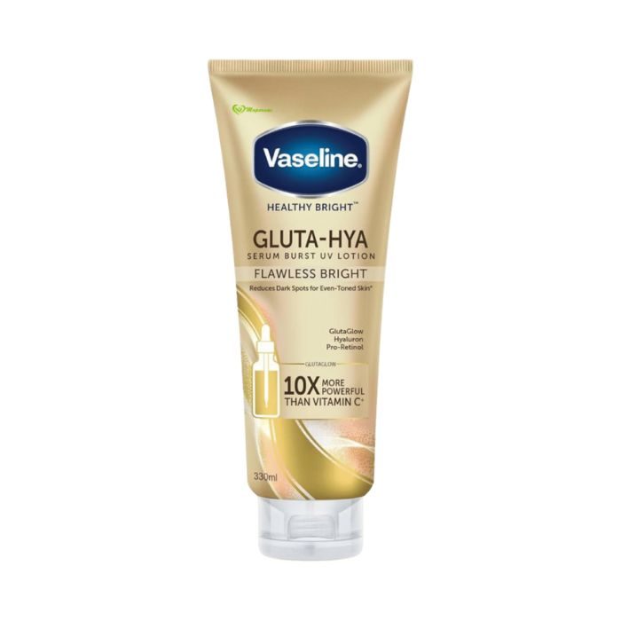vaseline-gluta-hya-serum-burst-uv-lotion-flawless-bright-330ml.jpg VASELINE GLUTA HYA SERUM BURST UV LOTION FLAWLESS BRIGHT 330ML – Image 1